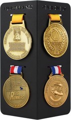 New MEDAL HANGER DISPLAY For 4 Awards Competition Sports Winner Black Steel