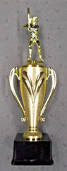 giant female softball trophy award gold cup gloss black block base champion