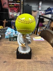 Encore Resin Softball Trophy with Silver Swirl and Gold Stars