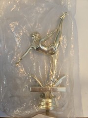 Female Ballet Dancing Trophy Topper 6″ Silver Plastic