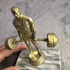 DeadLifter weight lifter Trophy Topper Male plastic Silver-Gold finish barbells