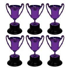 6Pcs Plastic Small Trophies Light Weight Soccer Medals Prize Cup Winners Gifts