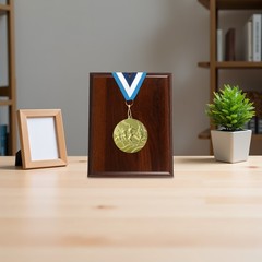 2Pcs Walnut Wood Plaque Blanks Durable Award Display Bases for Office and School