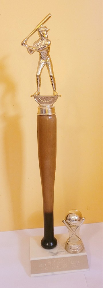 Little League Baseball 1986 Trophy Vintage Metal Wood Plastic 17 in Free Shipp.