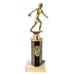 Womens Bowling Trophy 10″ Tall w/ Marble Base Vintage 1990 Ladies Champion