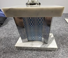 Vintage 17” Large Golf Trophy Marble& Metal Art Deco Golfing 1975