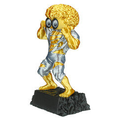 Custom Engraved Golden Brain Monster Trophy | 3D Monster for Fun & Recognition