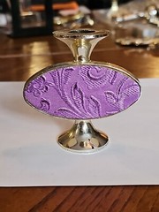 Silver Metal Trophy Topper Riser Oval 3″ Purple Accent