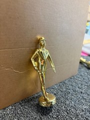 Vintage Salesman Award Trophy Gold Tone Metal Figure Businessman