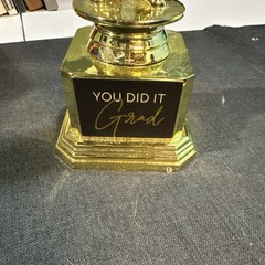 Gold Graduation Trophy Plastic Cap and Gown Award