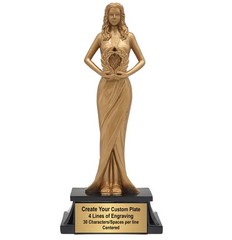 Custom Engraved Female Achievement Trophy – Personalized Goddess Award – 8 Inch