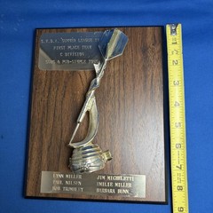 SVDA 1983 Summer League Darts Trophy Plaque 1st Place Team C Div Engraved