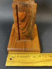 Vintage 1970s Wood Trophy Base with Metal Trim 4.5″