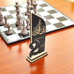 Trophy Award – CUSTOM – Chess – 1st 2nd 3rd Place – 9×5 Inches