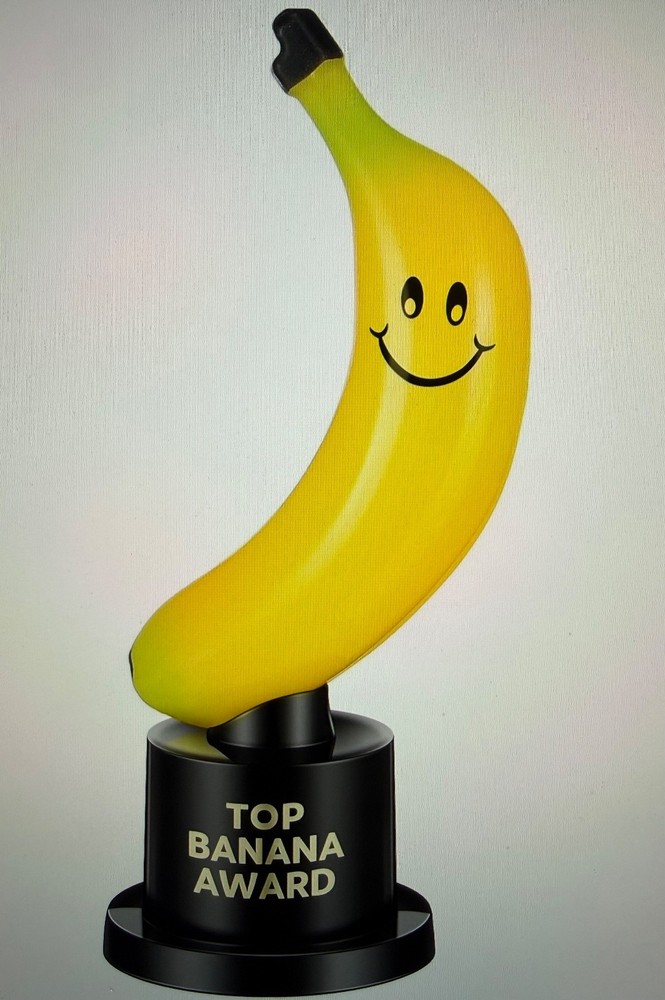 Tondiamo Small Banana Trophy 6″ Plastic MVP Award Funny Game Recognition Gift