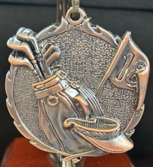 2 1/2” Bronze Golf Wreath Medal With Ribbon (See All Photos)