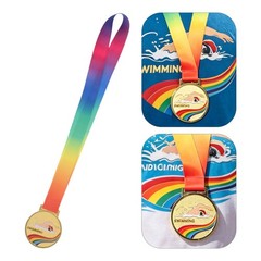 Swimming Medal Award with Ribbon – Winner Medal for Swim Competitions,