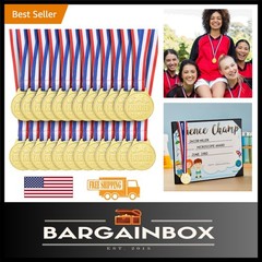Versatile Gold Award Medals with Patriotic Ribbons – Set of 24 for Events