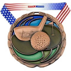 Custom Engraved Golf Medal – Gold Silver or Bronze | Golf Tournament Medal