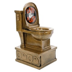 Last Place Gold Toilet Trophy, Action Pedestal – Custom Engraved Loser Award