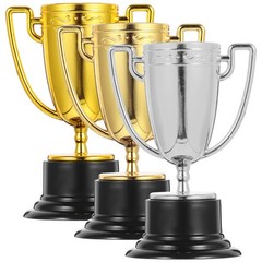 3 Pcs Trophies Gold Silver Bronze Toy and Mini Portable Trophy Child