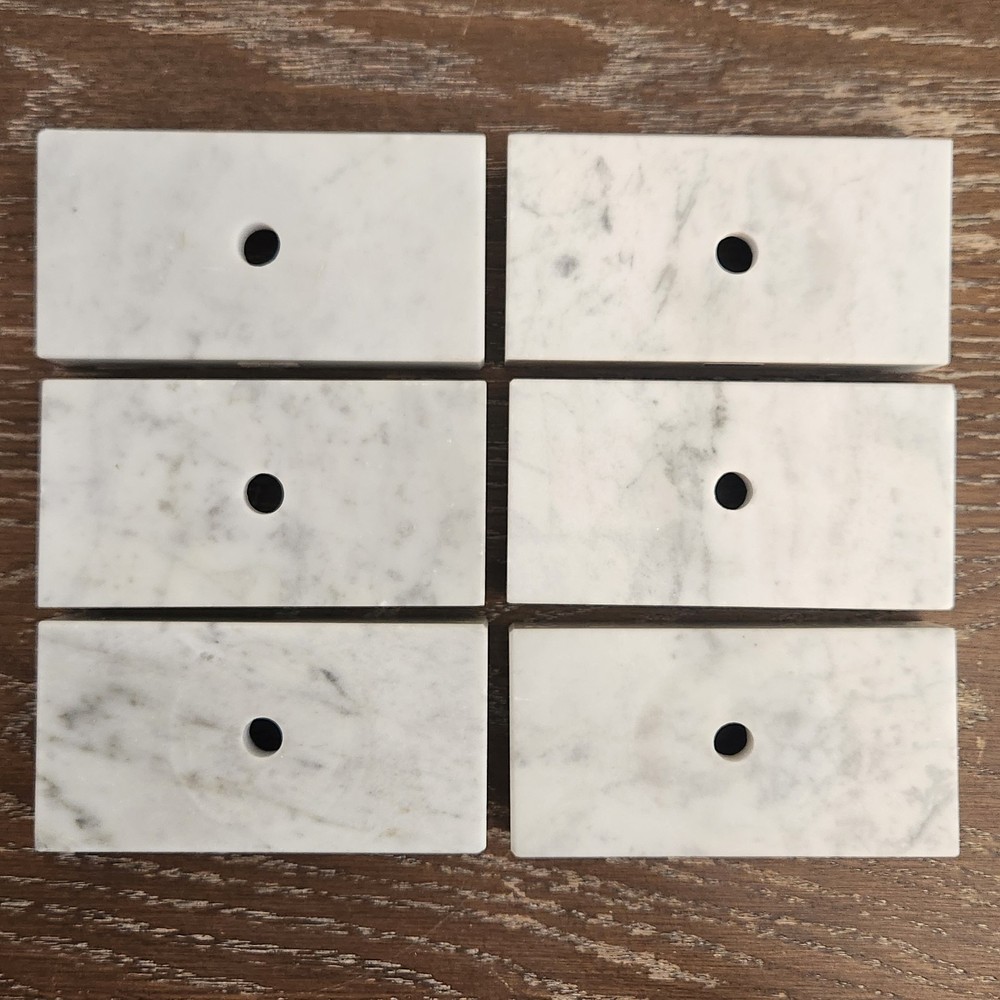 Vintage Lot of 6 Made In Italy Marble Trophy Bases 2″x4″ Craft/Repurpose Parts