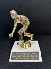 5” Male Lawn Bowler Trophy. (Please See All Photos)
