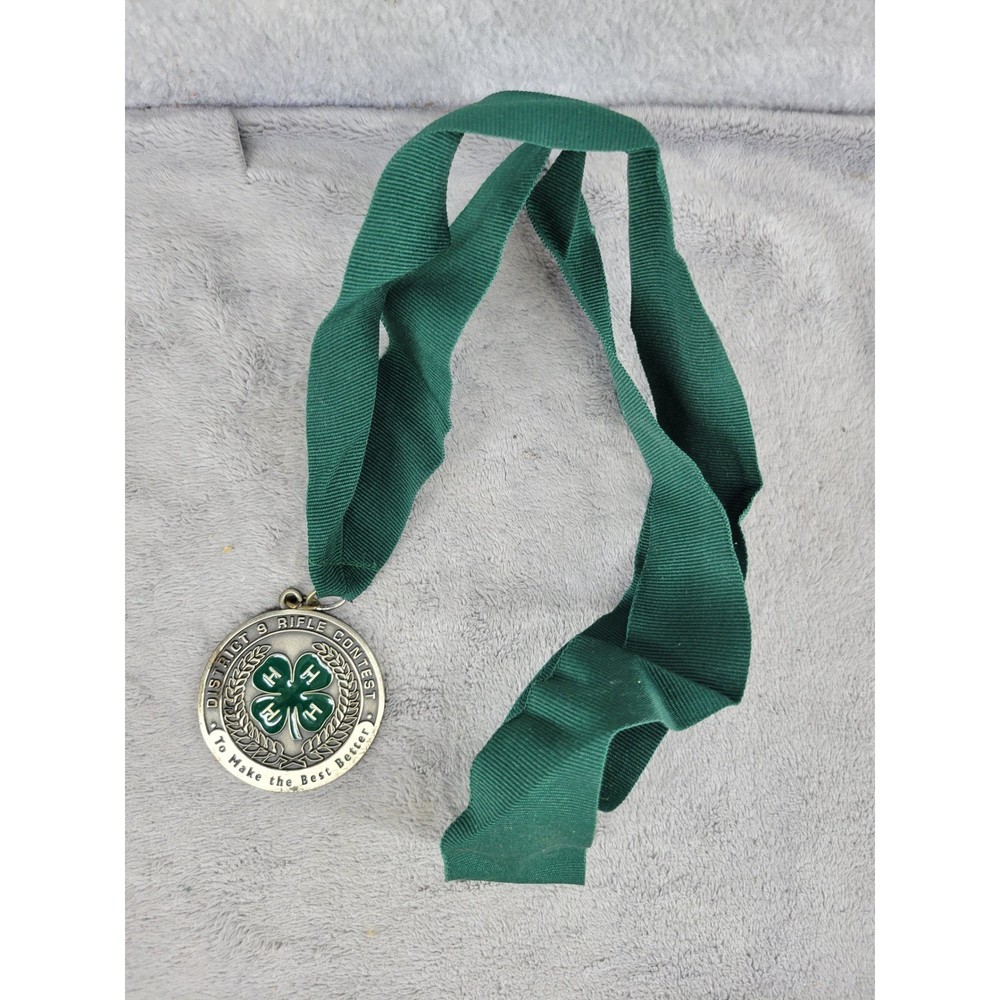 4 H District 9 Rifle Contest Medal To Make The Best Better Green Ribbon