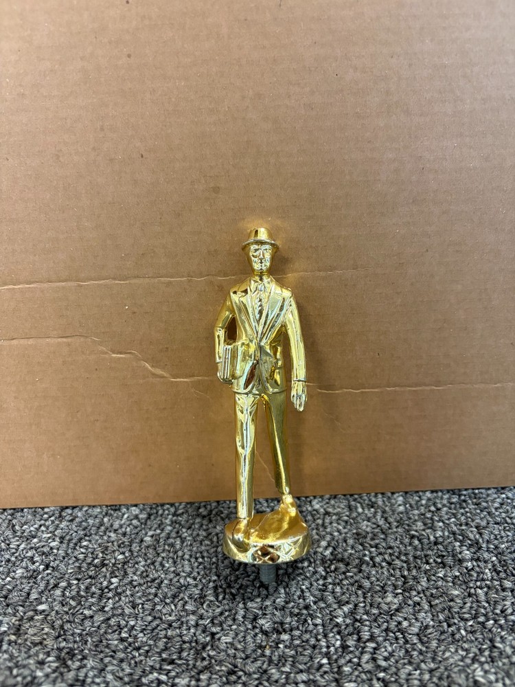 Vintage Salesman Award Trophy Gold Tone Metal Figure Businessman