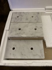 Lot of 8 NEW Italian Marble Trophy Bases Pre-Drilled Holes White