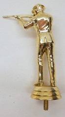 Vintage Rifle Shooting Gun Safety Trophy Topper Gold Chrome About 4.75″ Tall