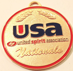 USA United Spirit Association Nationals Medal Gold Cheerleading Award 2″ Varsity