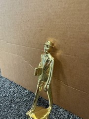 Vintage Salesman Award Trophy Gold Tone Metal Figure Businessman