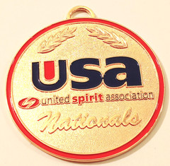 USA United Spirit Association Nationals Medal Gold Cheerleading Award 2″ Varsity