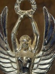 2 Vintage Trophy Toppers Winged Goddess Victory 60s 70s USA Metal