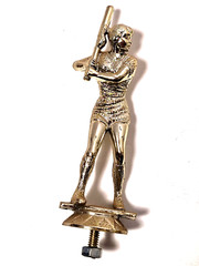 Softball Trophy Topper Womens Girls 6 Inch Gold Tone Plastic Vintage 1980s