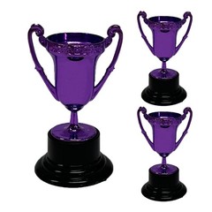 6Pcs Plastic Small Trophies Light Weight Soccer Medals Prize Cup Winners Gifts