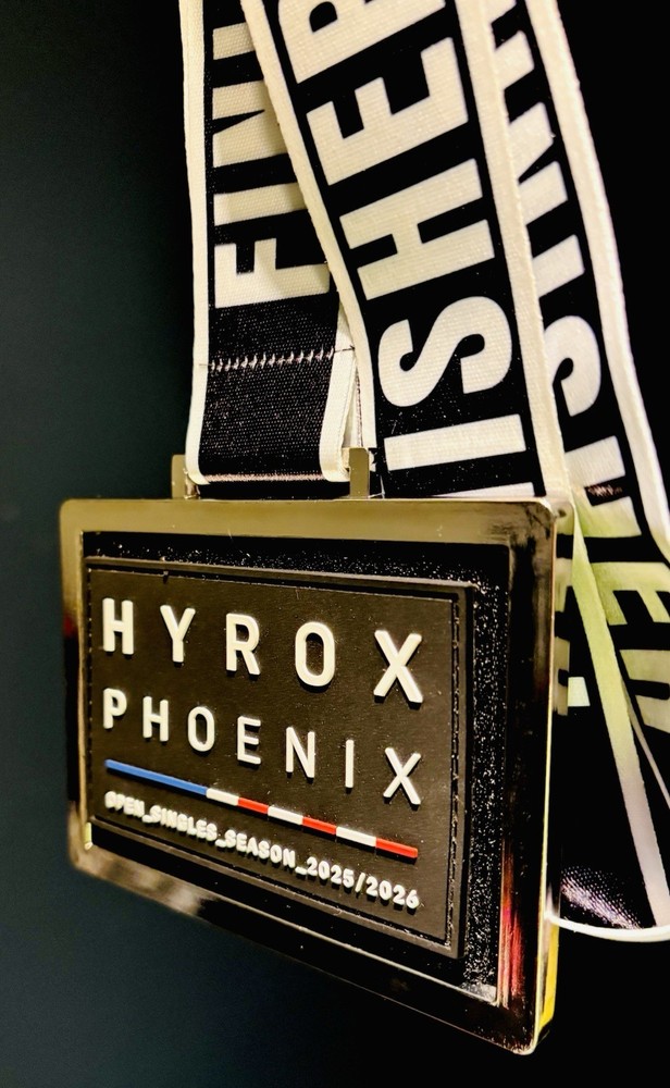 HYROX Patch holder Chrome Finisher Black W/ white Stripes