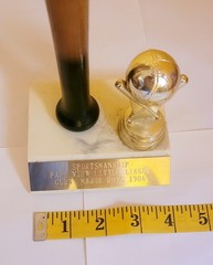 Little League Baseball 1986 Trophy Vintage Metal Wood Plastic 17 in Free Shipp.