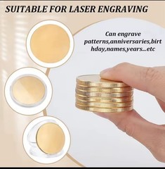 6pcs 40mm 6 Gold Blank Coins for Laser Engraving Collectibles Crafts