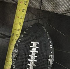 Custom Fantasy Football Champion Trophy, Blk Plastic Topper & Column, Wood Base