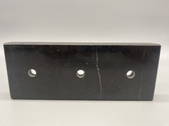 3 Hole BLACK Marble Trophy Award BASE 7.5” x 3” x 3/4” Stone Marble