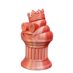 King Poop Emoji Trophy – Award/Gift – 6″ White/Red King Poop Emoji – Znet3D