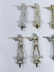 10Vtg Hunter Rifleman Trophy Topper Silver Tone Metal Trapshooter Hunting Award