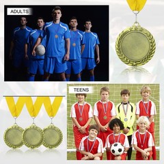 3Pcs Award Medal 1st Prize Winner Award Medal with Yellow Ribbon Gold