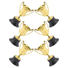 6Pcs Durable Plastic Kids Award Trophies Gold for Sports Competitions