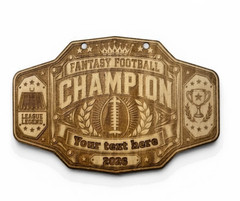 Fantasy Football League Champions Trophy Wood Plaque Personalized For You