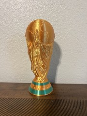 6” FIFA World Cup Replica Soccer Trophy, Gold Plastic w/ Green Base