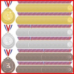 Sasylvia 240 Pieces Metal Medals Awards For Kids And Adult Gold Silver Medal