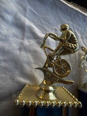 Lot of BMX Trophy Topper Gold/ Silver Tone Plastic/ and parts
